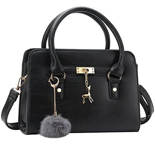 Bagerly Women Fashion PU Leather Shoulder Bags Top-Handle Handbag Tote Bag Purse Crossbody Bag