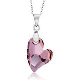 Antique Pink Heart Pendant Necklace with Chain Created with Swarovski® Crystals