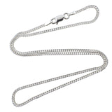 Sterling Silver CURB Chain Necklace 1.8mm 925 Italy 16", 18", 20", 24", 30" NEW